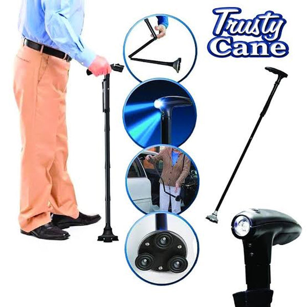 Trusty Cane Walking Stick with LED Light Adjustable Height