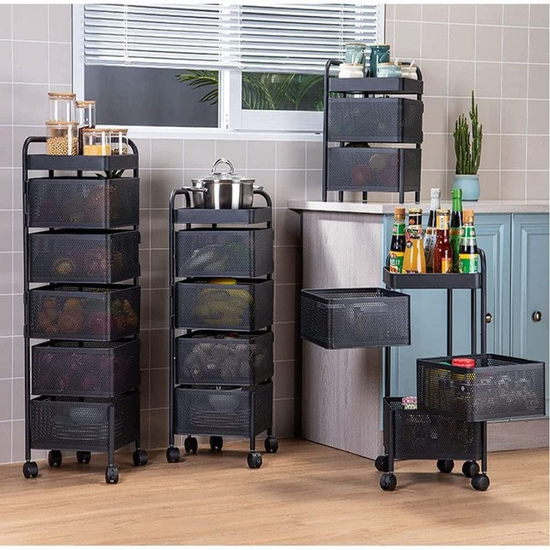 Rotatable Storage Unit Rotating Kitchen Shelf Square Standing Shelf Unit Kitchen Storage Rota ...