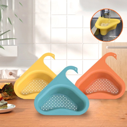 1Pc Swan Drain Rack Strainer, Multifunctional Kitchen Triangular Sink Filter