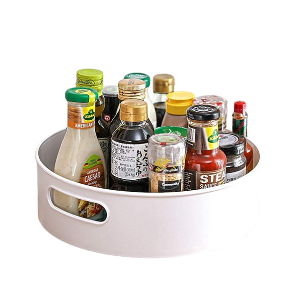 360° Rotating Kitchen Organizer Tray Multi-Purpose Storage Solution for Kitchen Spice, Cosmetic Organizer