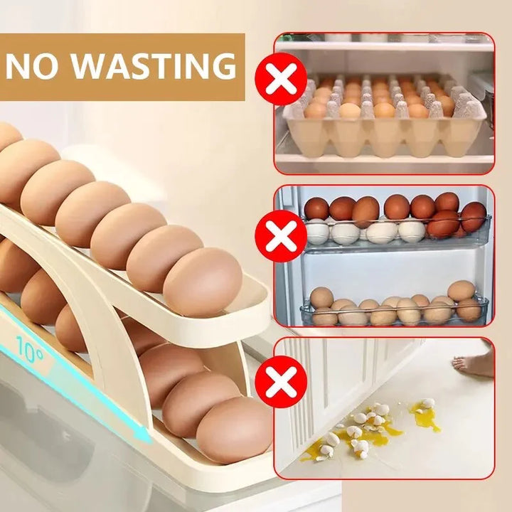 Egg Rack Handler Automatic Scrolling Egg Rack, Double Layer Egg Dispenser, Counter Top ...