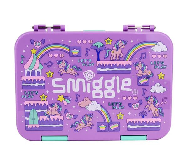 Smiggle 4 Compartment Bento Lunch Box Rainbow Design