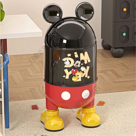 Disney Mickey Cute Trash Can Kitchen Storage Specialty Office Portable Paper Bin