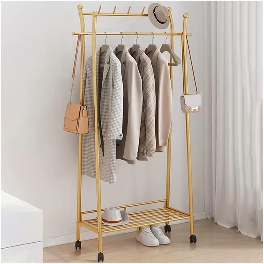 She Has A Rack Double Rod Clothing Garment Rack, Hanging Clothes Rack With Bottom She ...