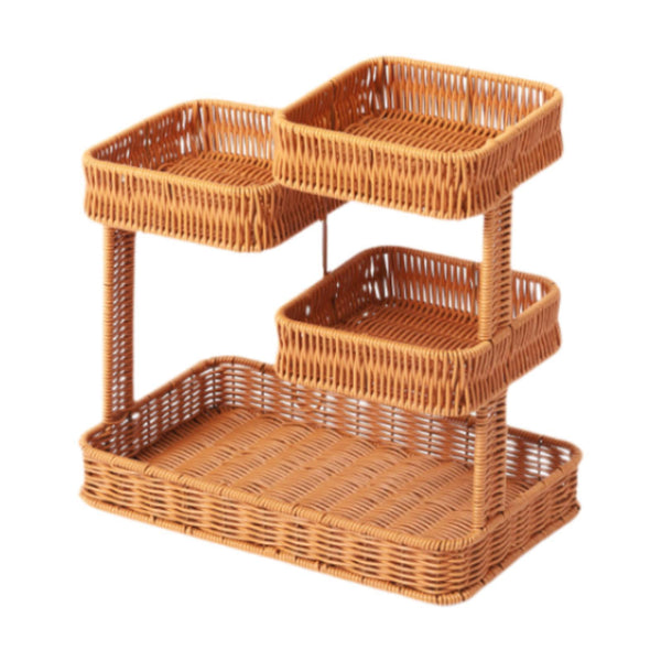 4 Tier Multipurpose Woven Fruit Basket for Kitchen, Living Room, Bedroom and Office
