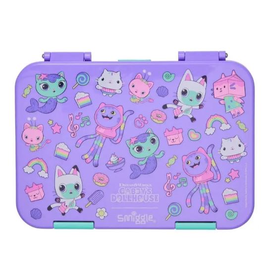 Smiggle - Gabby's Dollhouse 4 Compartment Bento Lunch Box for Kids