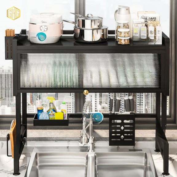 Multi-Compartment Kitchen Sink Organizer with Drain Function for Utens ...