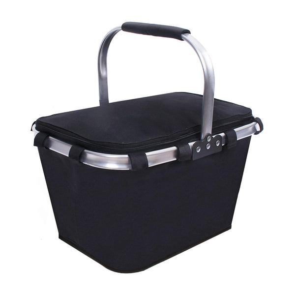 Large Size Picnic Basket Insulated- Strong Aluminum Frame - Waterproof Lining - Take it Camping, Picnicking, Lake Trips, or Family Vacations