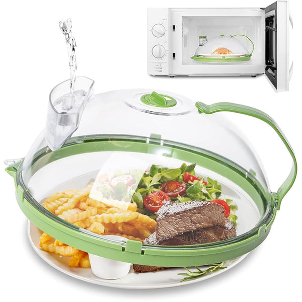 Microwave Splatter Cover With Water Steamer, Food Cover for Oven, BPA Free