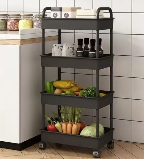 Mobile Storage Rack Trolley Kitchen Bathroom Bedroom Multi Storey Snac ...