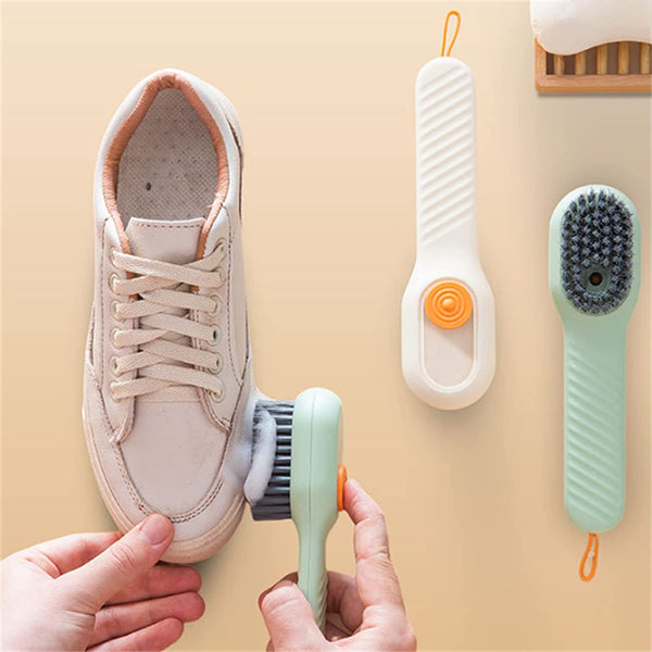 Multifunctional Liquid Shoe Brush, Press Type Soft Bristle Shoe Cleaning Brush