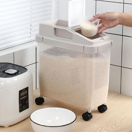 10Kg Rice Container Storage Box With Wheels – Gifto.pk