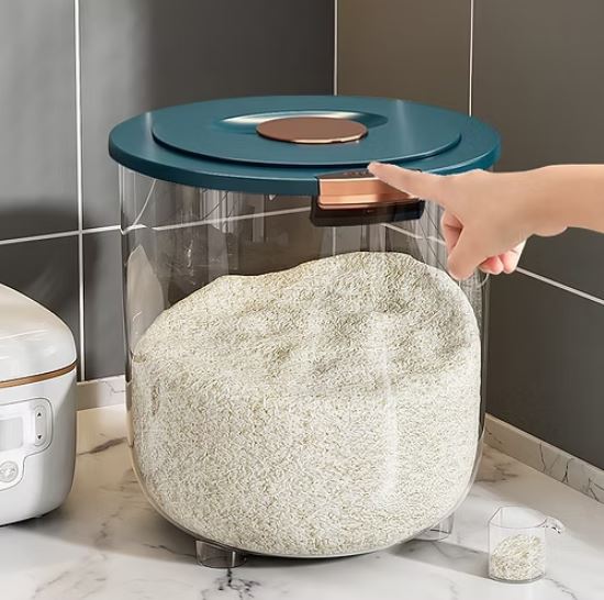 Blue Container For Rice Sealed Flip-Lid Rice Storage Container – Gifto.pk