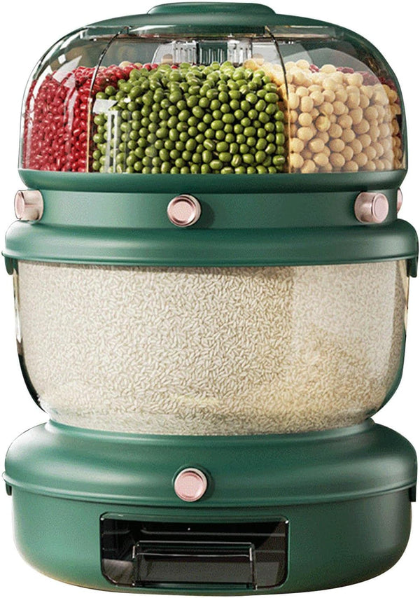 Rotatable Rice Dispenser - Rice Storage Container, Household Grain Dispenser Bucket