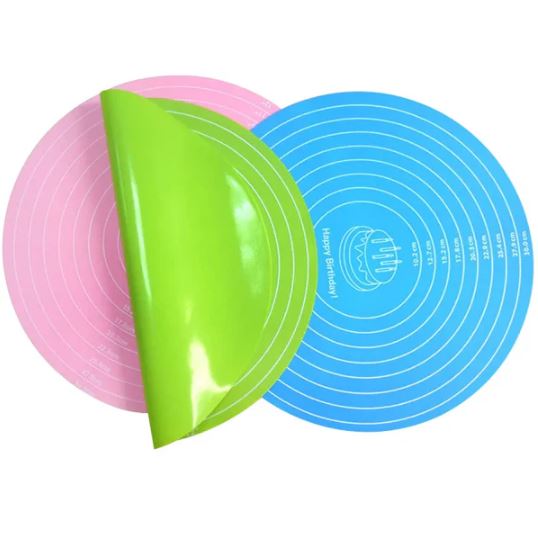 Round Silicone Baking Mat, Cake Mat Silicone Baking Mat with Measureme ...