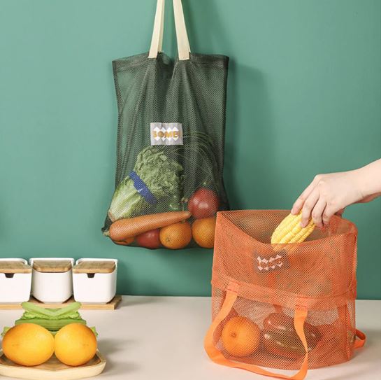 Shopping Bag Long Handle Portable/Washable Reusable Net Shopping Tote String Bag Organizer For Grocery