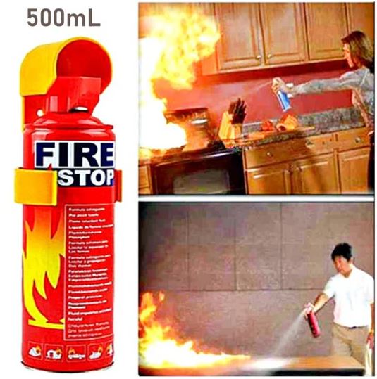 Fire Stop Portable Foam Spray Fire Extinguisher – 500ml | Quick Emergency Flame Suppressant for Home, Kitchen & Car Safety