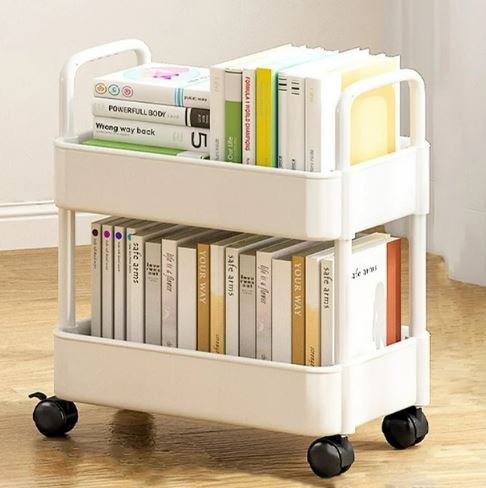 Storage Trolley, Mobile Rolling Utility Cart with Wheels, for Kitchen ...