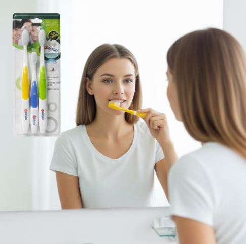 Family Pack Toothbrushes with Super Fine Bristles (Pack of 3)