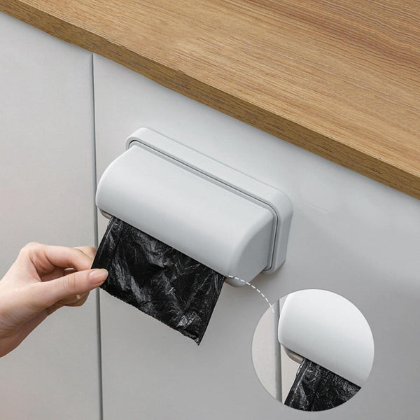 Wall Mount Garbage Bag Dispenser, Removable Lid Trash Bag Dispenser, for Bedroom Cabinet Bathroom Kitchen