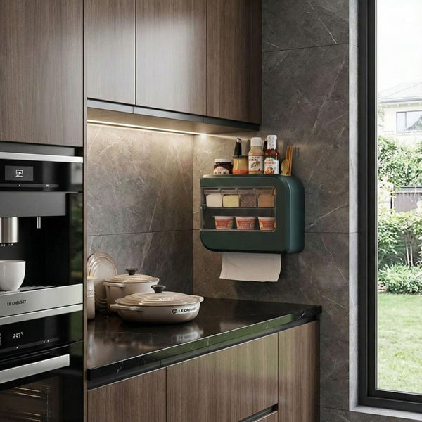 Wall Mounted Multi-Functional Seasoning Storage Rack