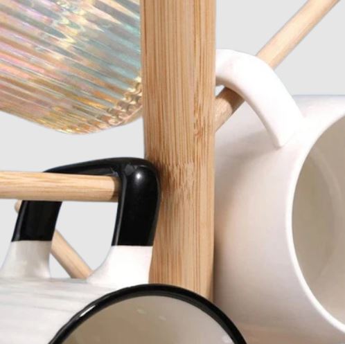 Native Mug Display Rack Premium Quality Wooden Mug Hanging Display Rack – Gifto.pk