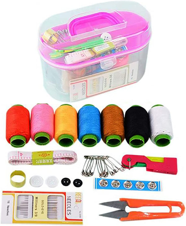 Sewing Kit Box, Cloth Fabric Handy Needlework Tool Box