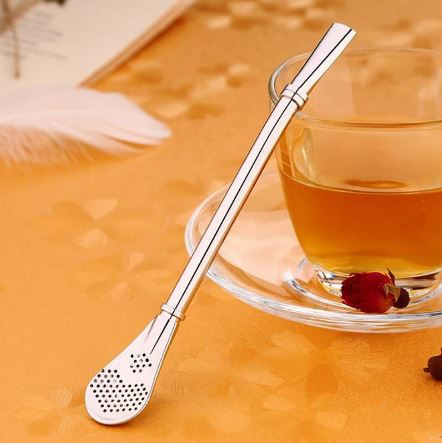 Stainless Steel Straw Filter Spoon, Metal Straw Stainless Steel Drinking Straw (Pack Of 4)